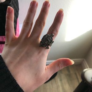 goth emo diamond studded turtle ring